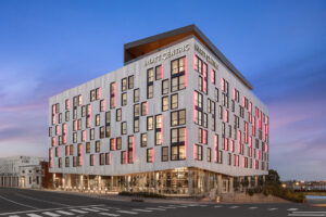 mem hyatt centric exterior at dusk sm